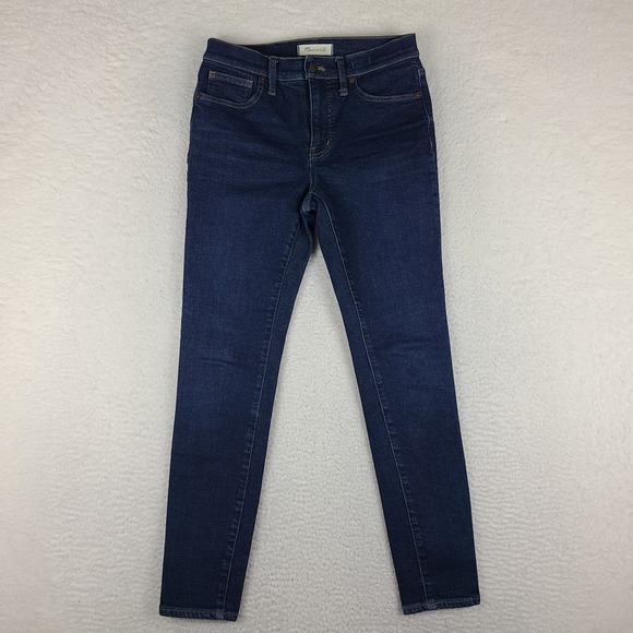 Madewell Denim - MADEWELL Jeans Womens 27 Blue 9" Mid Rise Skinny Dark Wash Denim